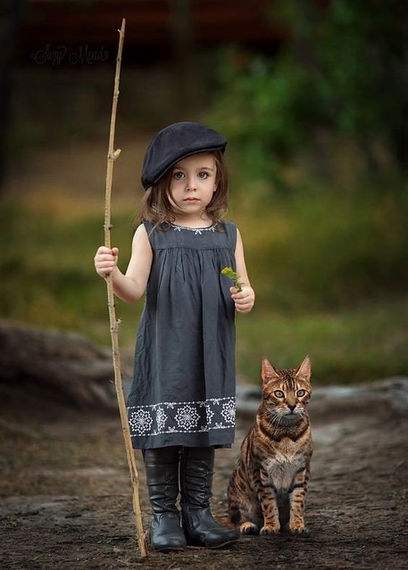 Cute little girl and cat!