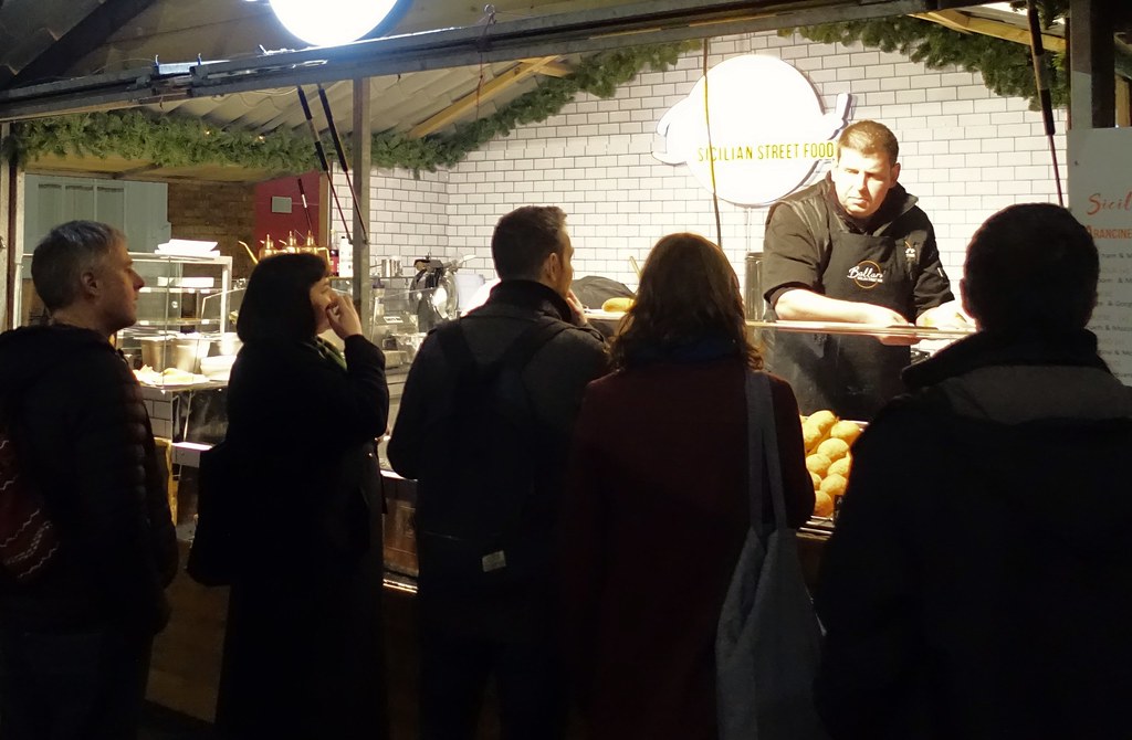 Food stall at Manchester Christmas Markets 2019