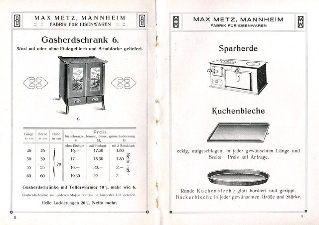 Dünner Katalog der Firma Max Metz, aus dem Inhalt 2