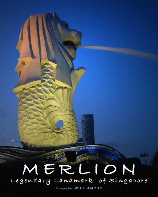 The Merlion at the Singapore Waterfront – Sprouting its fabulous fountain display nightly to the delight of tourists and locals alike...