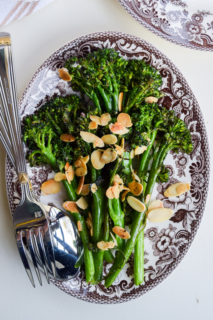 Tenderstem Broccoli with Almonds and Anchovy Butter