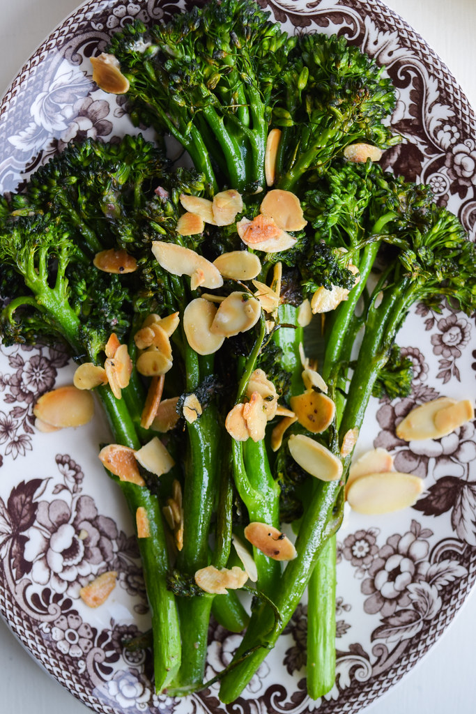 Tenderstem Broccoli with Almonds & Anchovy Butter