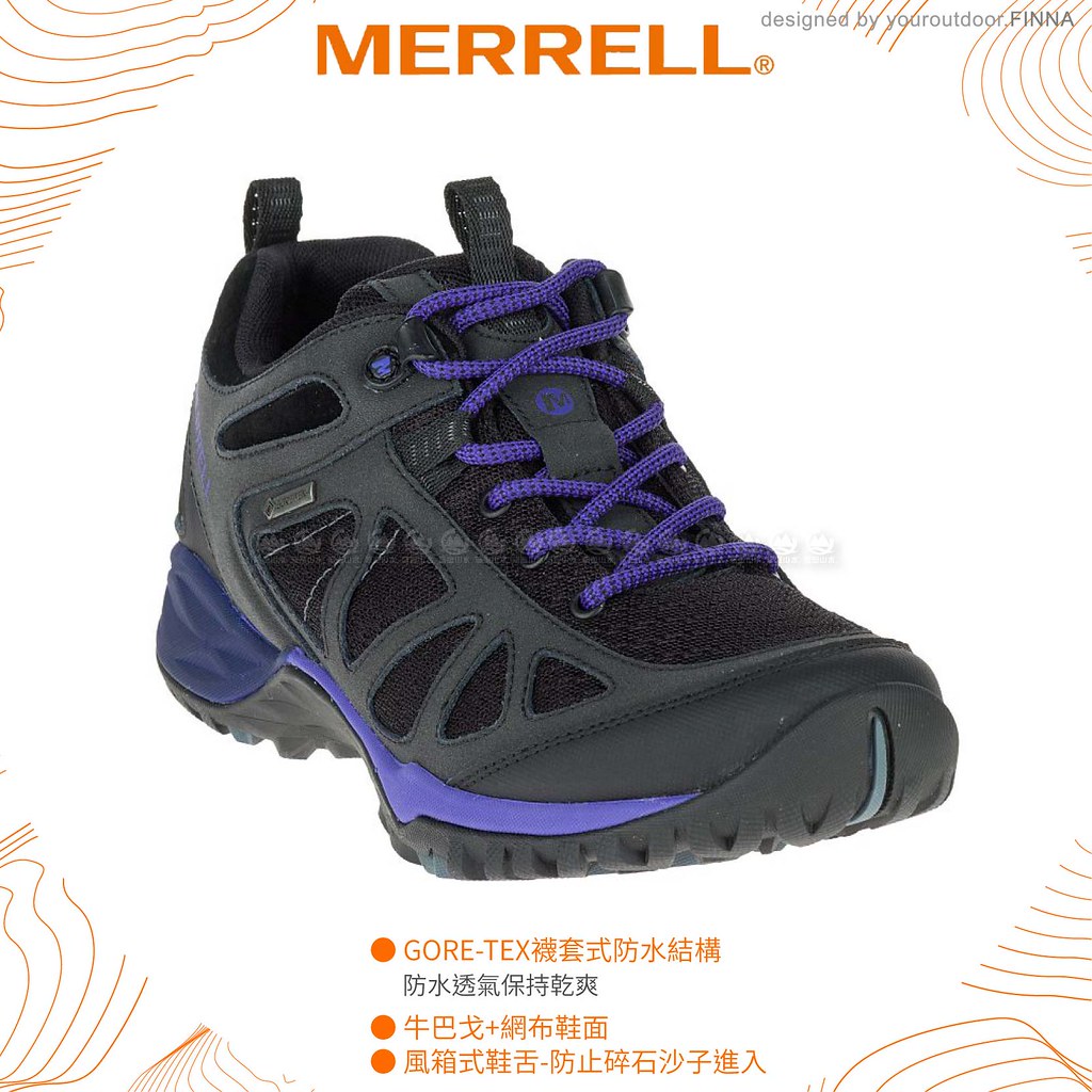 【MERRELL 美國 女 SIREN SPORT Q2 GORE-TEX多功能健行鞋《黑》】ML37794/健走鞋/運動鞋
