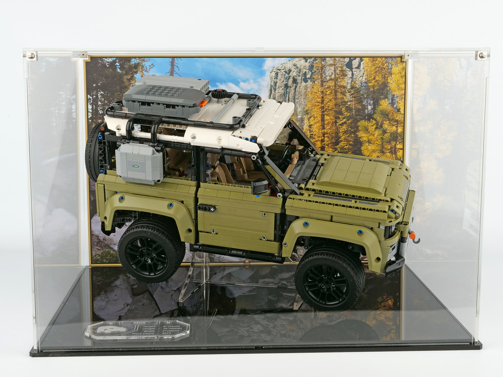 MBKE Vitrine Acrylic Display Case pour Lego 42110 Technic Land Rover Defender Epaisseur Vitrine Antipoussière Presentoir Display Case Compatible avec Lego 42110 