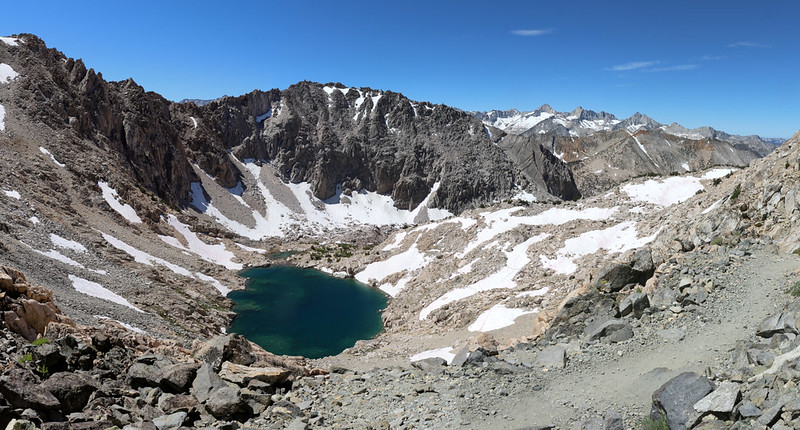 As we neared Glen Pass, distant peaks began coming into view to the south