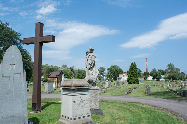 looking E across sections D and F - St Mary Cemetery