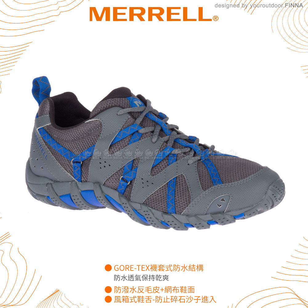 【MERRELL 美國 男 WATERPRO MAIPO 2水陸兩棲運動鞋《深灰/藍》】ML85905/水陸鞋