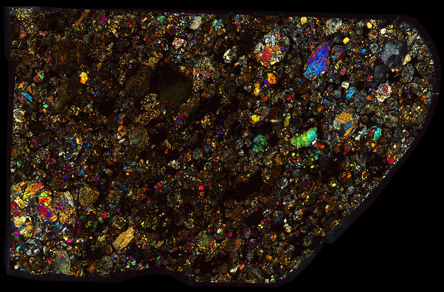 Korra Korrabes Meteorite Thin Section - XPL HDR