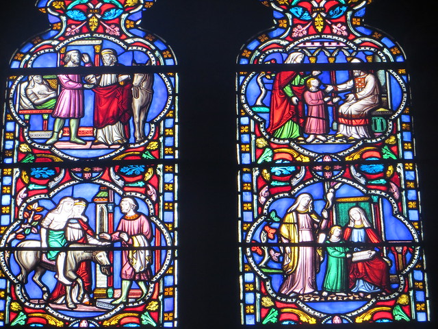 Vitrail, XIXe, cathédrale de la Sainte Trinité, (XIIe-XIIIe), Carlisle, Cumbria, Angleterre, Royaume-Uni
