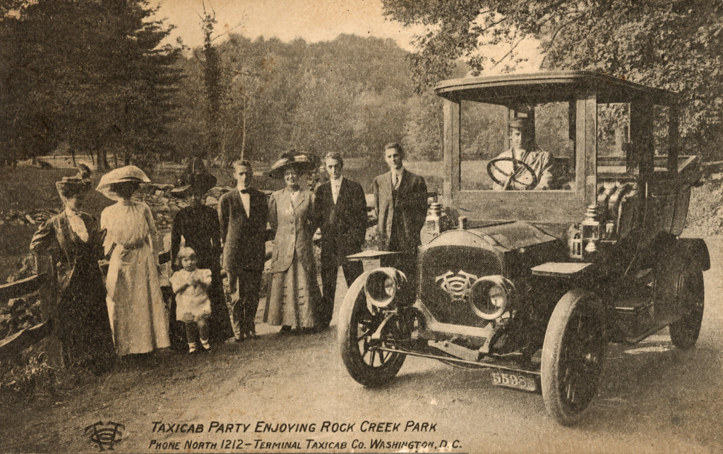 Taxicab party in Rock Creek Park (c. 1910)
