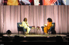 20190410_3 Michelle Obama & moderator talking about Michelle's book ''Becoming'' in Globen, Stockholm, Sweden