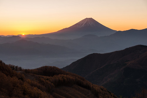富士山 fujisan mtfuji yamanashi 山梨県 櫛形山 池の茶屋林道 夜明け sunrise predawn dawn