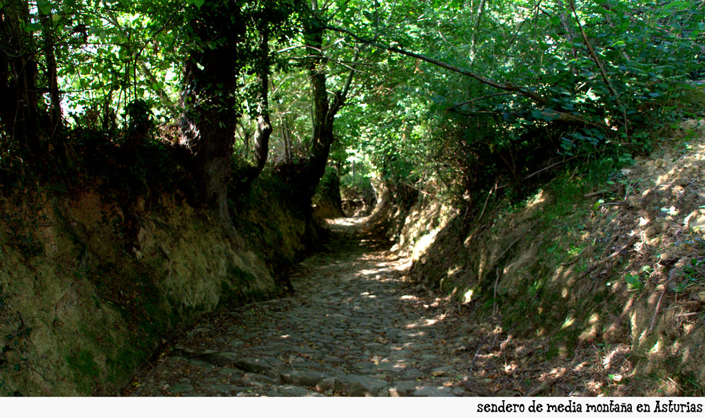 sendero de media montaña en Asturias