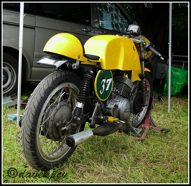 Suzuki classic two stroke racing motorcycle
