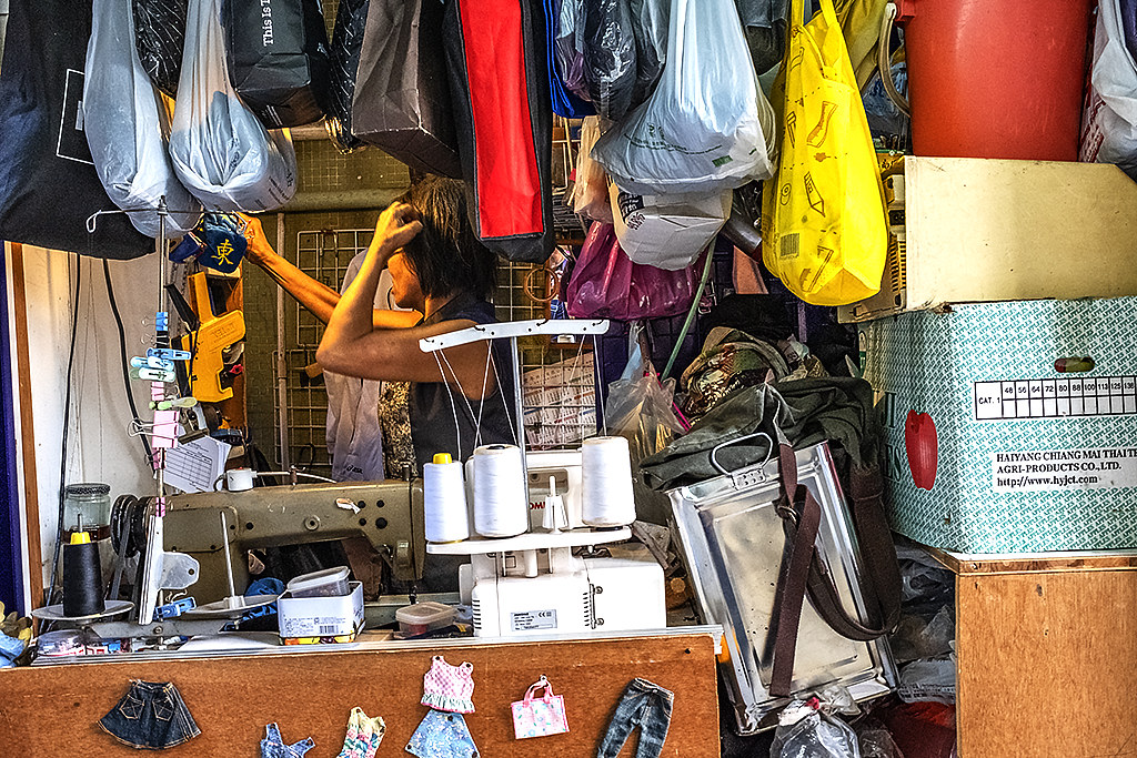 Alley seamstress in Sai Ying Pun--Hong Kong