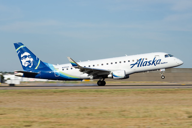 Alaska Airlines ERJ touches down...