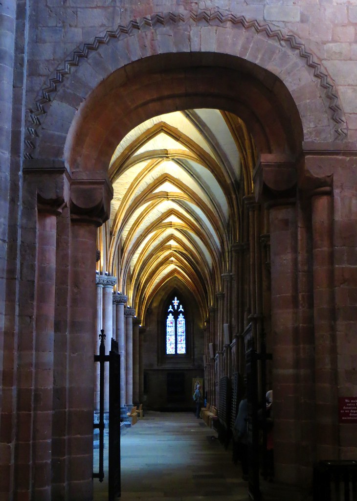 Bas-côté, cathédrale de la Sainte Trinité, (XIIe-XIIIe), Carlisle, Cumbria, Angleterre, Royaume-Uni