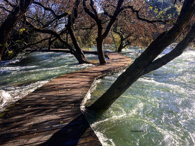 Hiking in a flooded National park