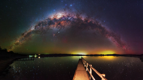 milkyway lake towerrinning panorama stitched mosaic reflections ms ice milky way cosmology southern hemisphere cosmos western australia dslr long exposure rural night photography nikon stars astronomy space galaxy astrophotography outdoor core great rift ancient sky d5500 landscape nikkor prime wheatbelt 50mm ioptron skytracker hoya red intensifier carina nebulae north america nebula jetty dock water