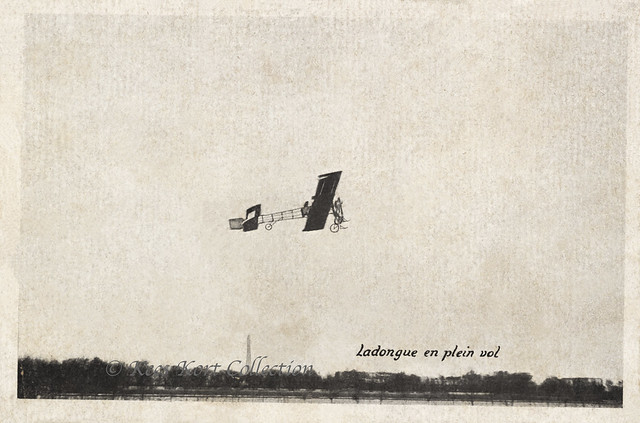 Emile Ladougne in flight with a Goupy II biplane [France, 1910 - 1911]
