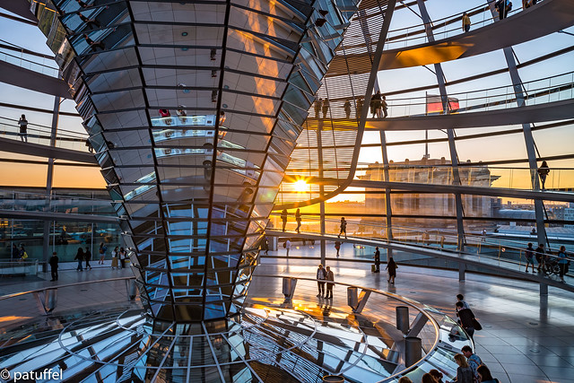 The Reichstag dome during Sunset