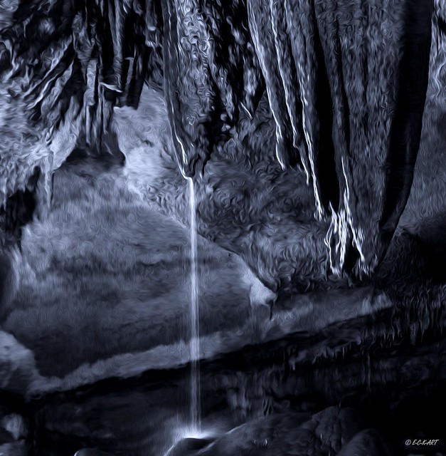 Water runs stalactite (oil on canvas)