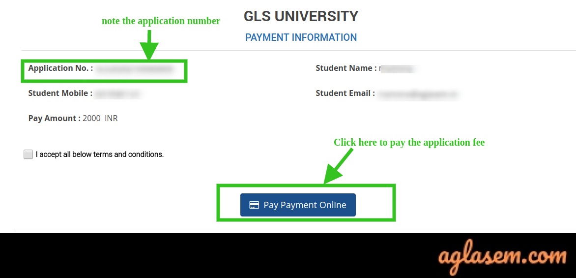 GLSID admission 2022 application fee