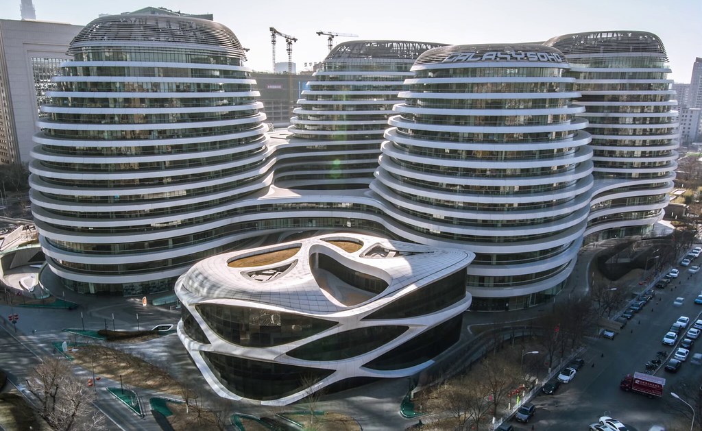 The beehive-shaped buildings of Galaxy, Beijing (2013) by Zaha Hadid Architects