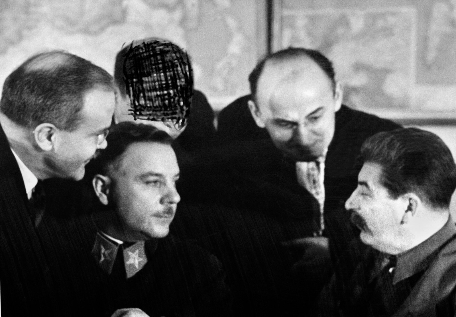 1936. Вячеслав Молотов, Климент Ворошилов, Лаврентий Берия и Иосиф Сталин