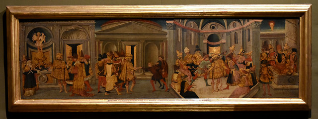 Oxford, Ashmolean Museum, Assassination and funeral of Caesar {Apollonio di Giovanni & Marco del Buono Giamberti}