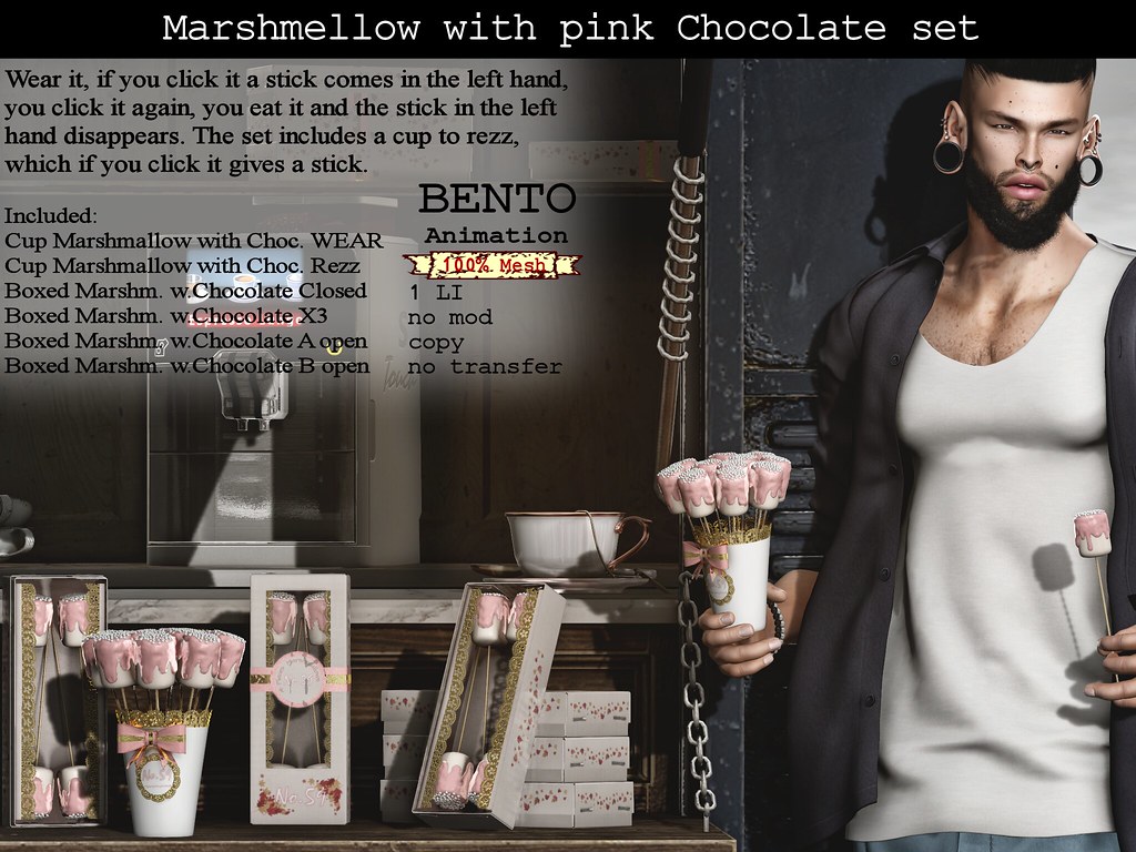 Marshmellow with pink Chocolate set