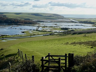 Looking south from High and Over Hill With winter floods