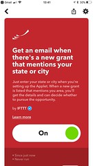 IFTTT Screenshots: Grant Alerts