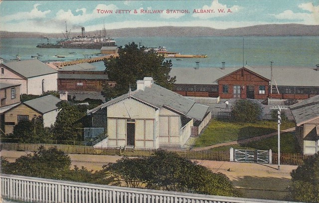 Town Jetty and Railway Station in Albany, W.A. - early 1900s