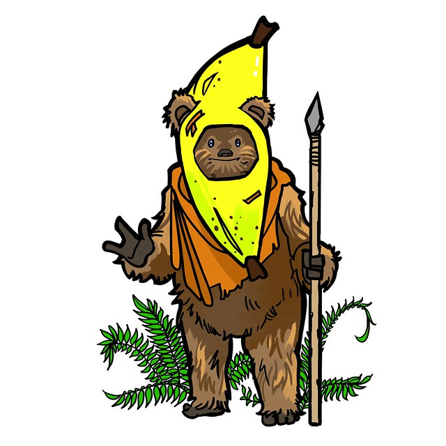 Ewok wearing a Banana Hat