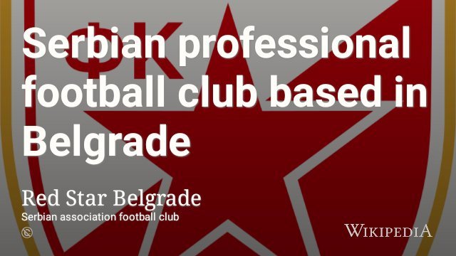 I had an Uncle who once played for Red Star Belgrade ⚽