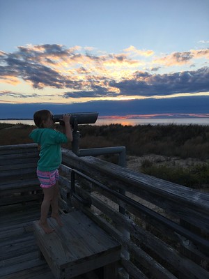 Viewing the Chesapeake Bay at sunset. 