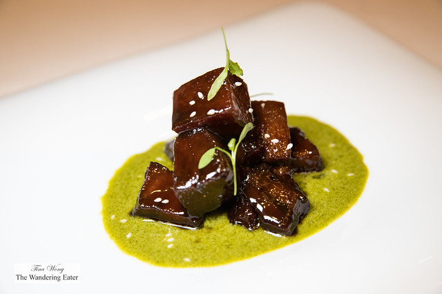 Soy braised ox tongue with basil dressing 五香牛舌罗勒酱