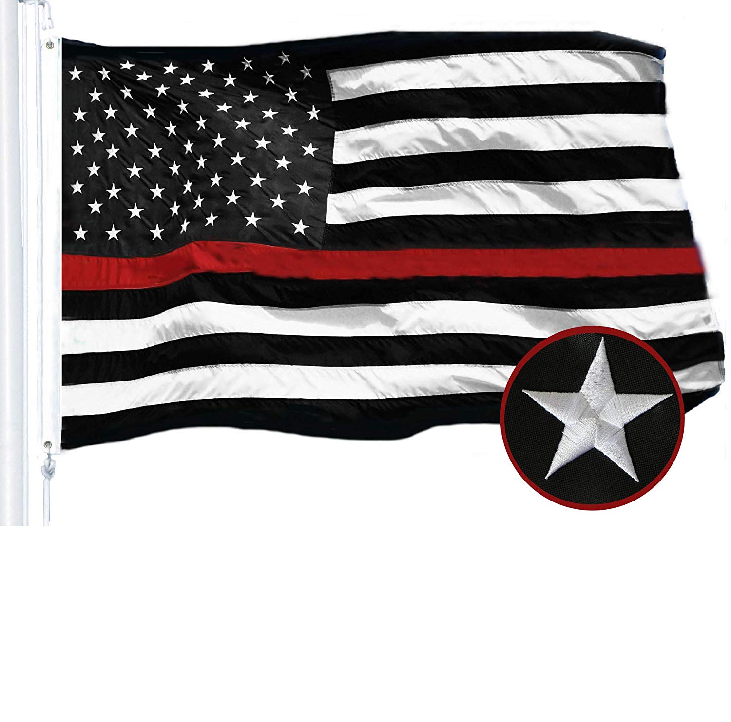 Wholesale LOTUSA 3x5ft Embroidered /& Thin Red/&Blue Line 3x5ft Embroider Flag