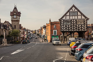 The Homend or main street, looking north in Ledbury, Herefordshire, West Midlands, England.