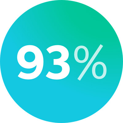 A circle with the text '93%' displayed in the middle