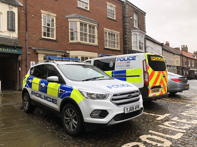 YJ68APK Ford Kuga 4x4 Response Car. Operated by North Yorkshire Police and seen at Thirsk Police Station 27/11/2019.