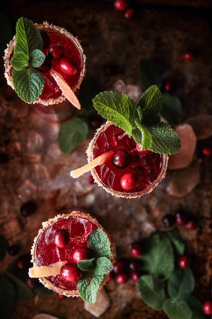 Blood Orange Ginger Cranberry Mojitos from Heatherchristo.com