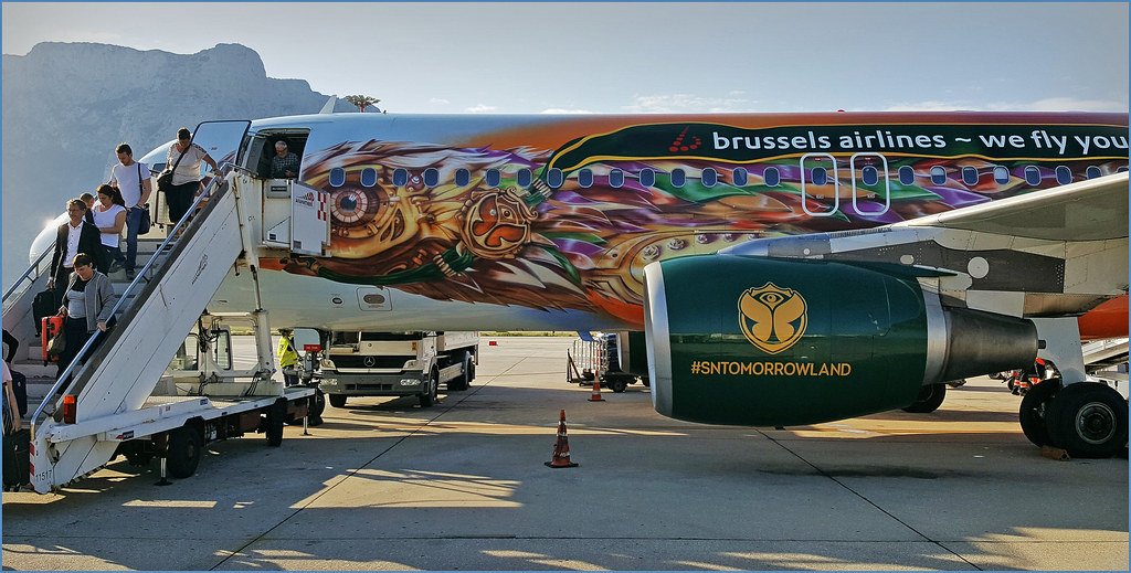 Notre Airbus A320 Tomorrowland, arrivée à Palerme, Sicile, Italie