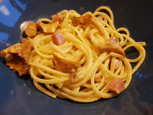 Spaghetti met cantharellen...