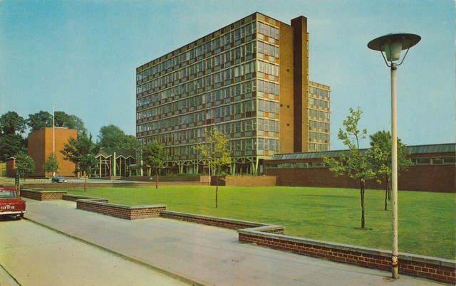 The Civic College, Ipswich old postcard 1960s
