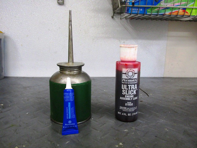 Oil, Engine Lube and Blue Loctite For Assembling Oil Pump