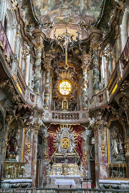 Interior of the Asamkirche, Munich, Germany