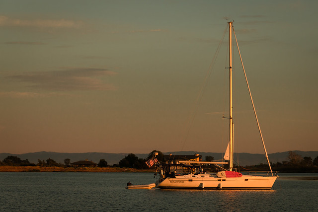 D27974E7 - Sailboat Anchored At Sunset