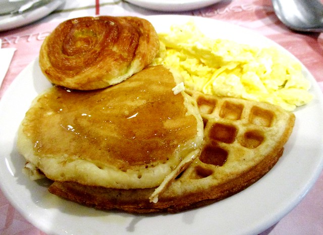 More pancake & waffle plus a danish and egg
